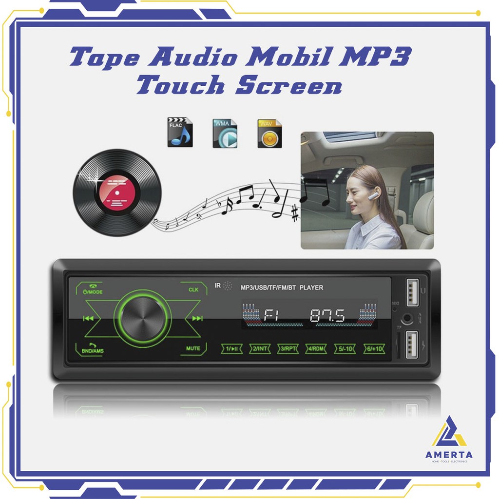 Tape Audio Mobil MP3 Media Player Touch Screen FM Radio Bluetooth - Black