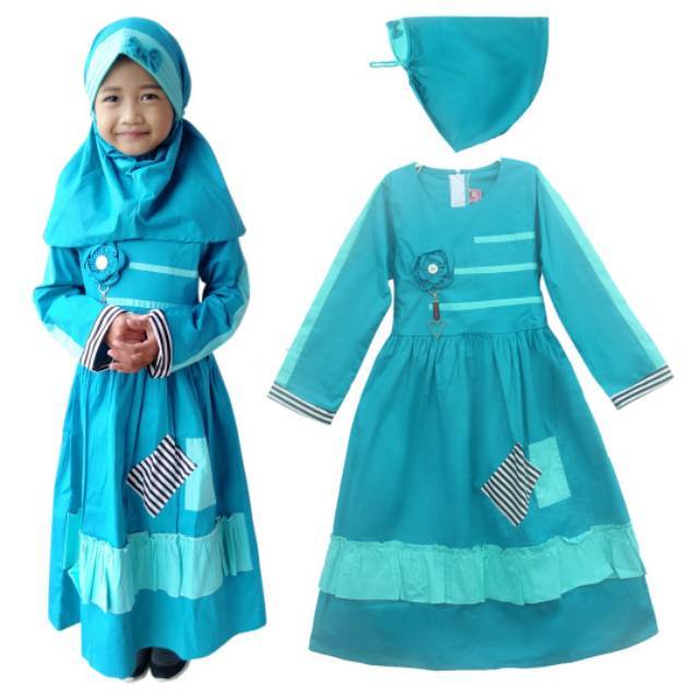 Two Mix Baju Muslim Anak / Pakaian Muslim Anak / Busana Muslim Anak Perempuan 2996