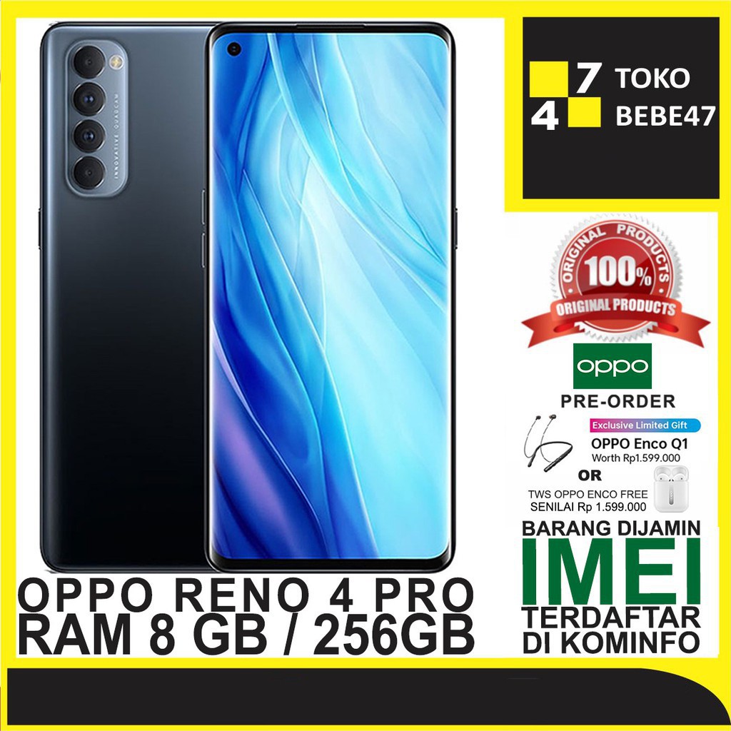 PROMO SPESIAL AKHIR TAHUN  SPESIAL HR INI CUCI GUDANG HP OPPO RENO 4 PRO RAM 8GB ROM 256GB GARANSI