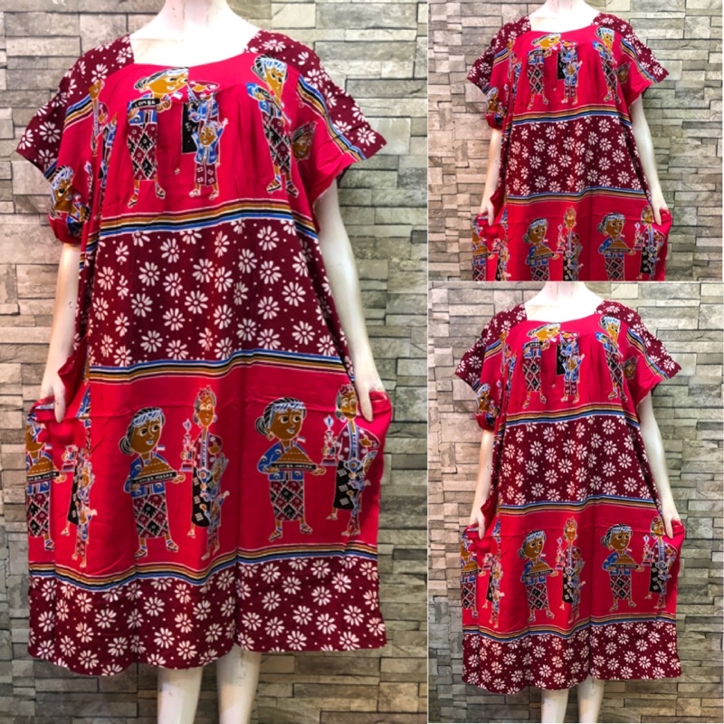 LD 150 BIG SIZE HENGKY SIKAK | DASTER HENGKY JUMBO | DASTER BATIK SUPER JUMBO | DASTER HENGKY SIKAK-4. Merah
