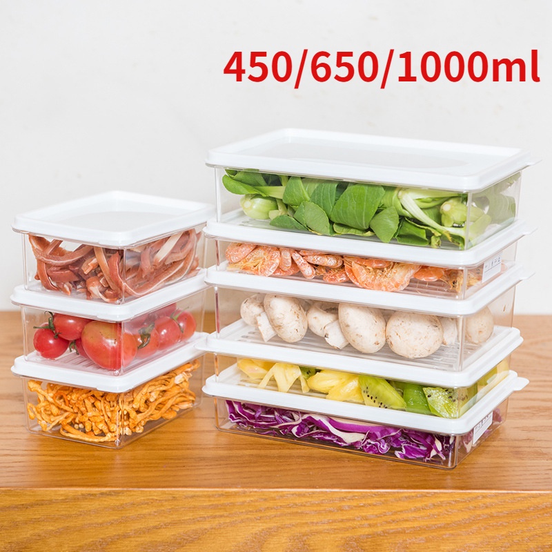 Wadah Penyimpanan Makanan Dengan Tutup Ukuran 450 / 650 / 1000ml Gaya Jepang Untuk Dapur