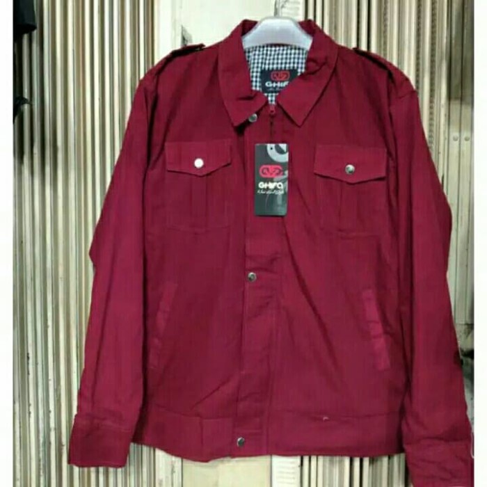 jaket wanita Jaket Almamater Maroon Polos Pria dan Wanita Size L XL termurah kekinian crop oversize 