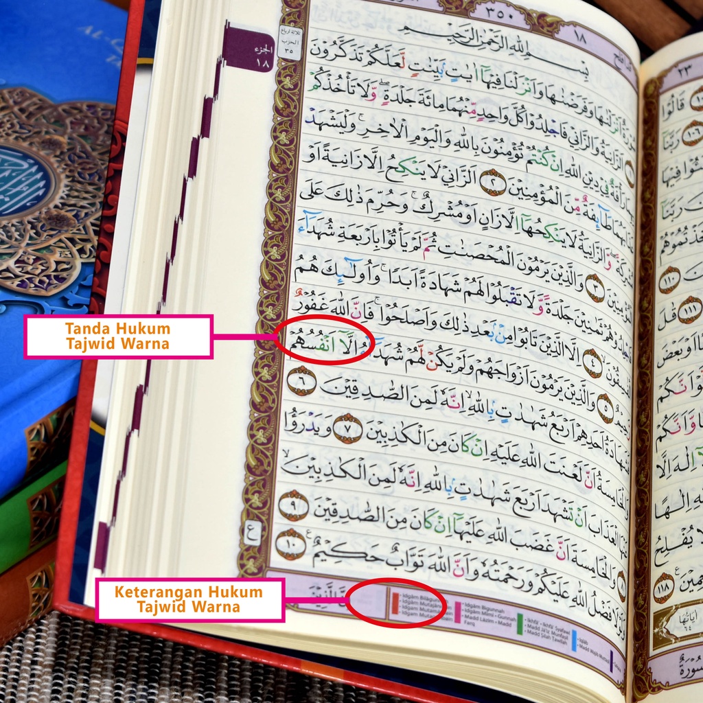 Al Mitsaq Mushaf Alquran A5 / Al Quran Tajwid Warna Sedang / Rasm Usmani, Alquran Tajwid Warna