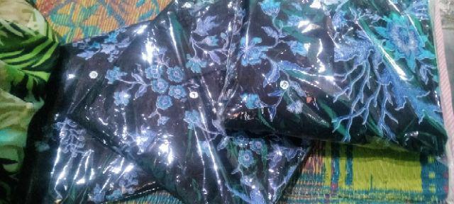Batik Couple Keluarga Sania Ruffle Ori Ndoro Jowi Dnt Motif Cibulan Biru