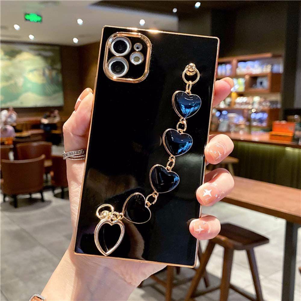 Agustinina Phone Case Drop Rantai Gantung Bentuk Hati Hadiah Untuk Wanita Rantai Anti Hilang Phone Case Dekorasi Hanging Cord Drop Oil Phone Tali Pencegah Kehilangan