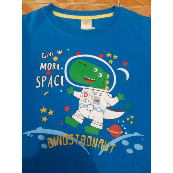 Kaos Anak Little M Dinostraunot dark blue