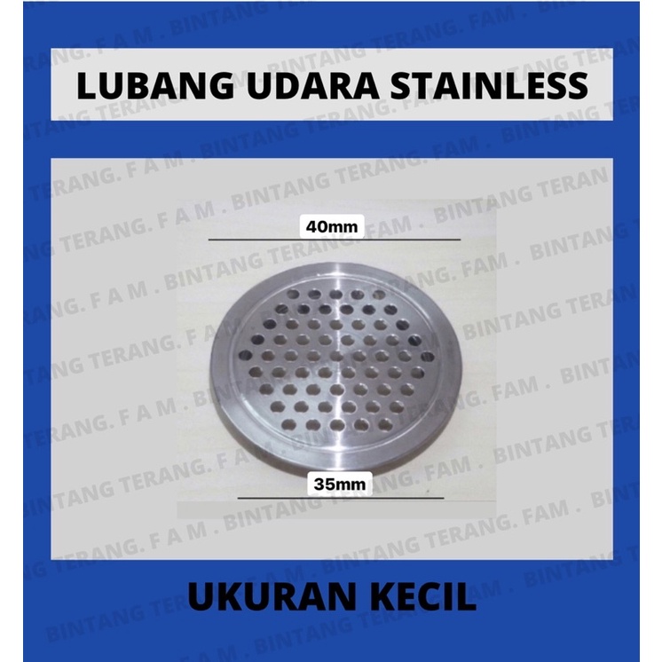 LUBANG HAWA STAINLESS / LUBANG VENTILASI BUNDAR / LUBANG HAWA LEMARI KABINET