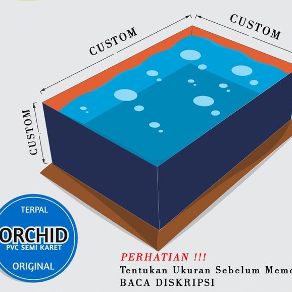 Kolam Terpal Kotak Custom ORCHID PVC Semi Karet