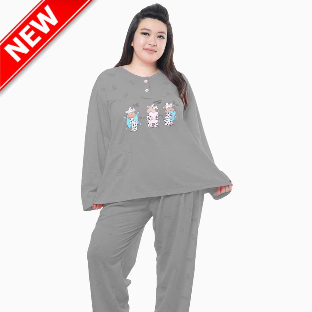 Stelan Baju Tidur Tangan Panjang Wanita BIG SIZE -  Anatari