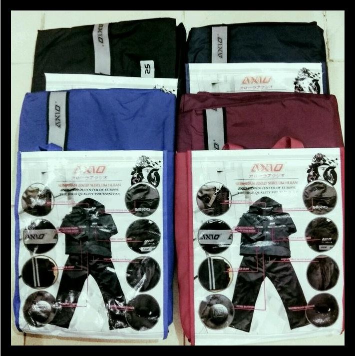 . Jas Hujan Axio Europe Original - Hitam TERBAIK