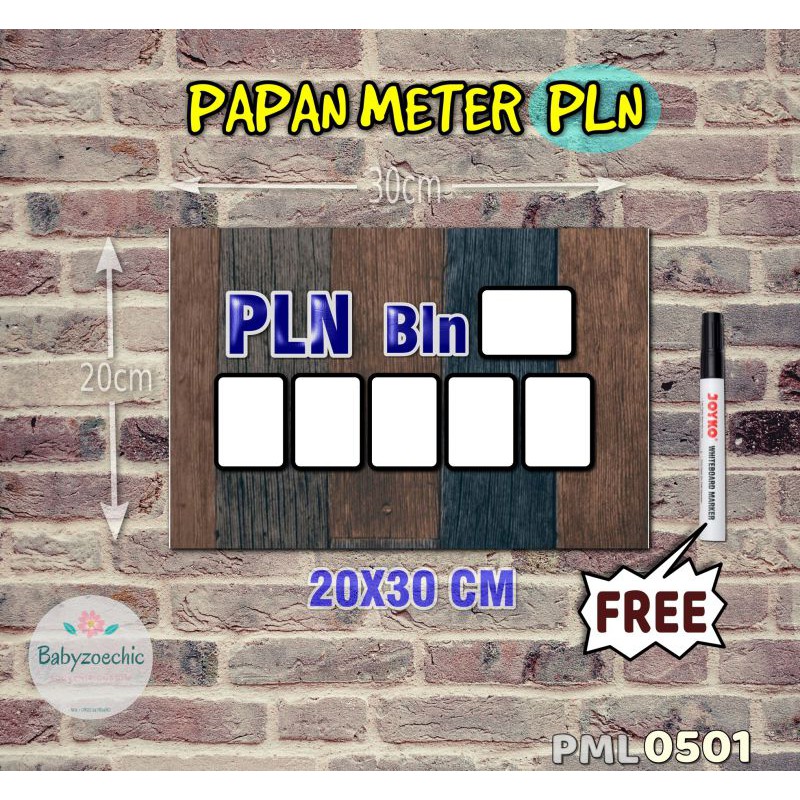 

Zoe Papan Meter Listrik PLN PAM motif Unik - Wooden 01