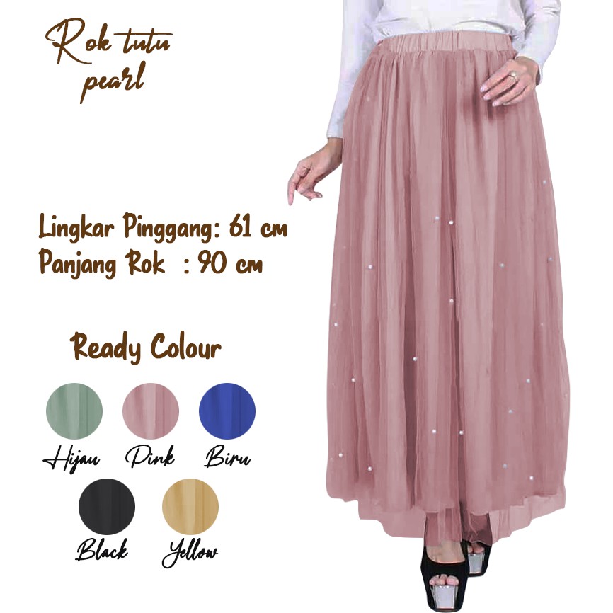 ROK TUTU MUTIARA PEARL SKIRT PINGGANG MIX TILE TUTU 