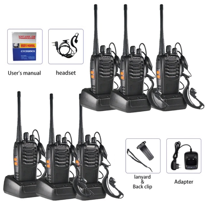 Bisa COD 1 Pasang Radio HT Walkie Talkie Single Band 16CH UHF - PXTON BF-888S