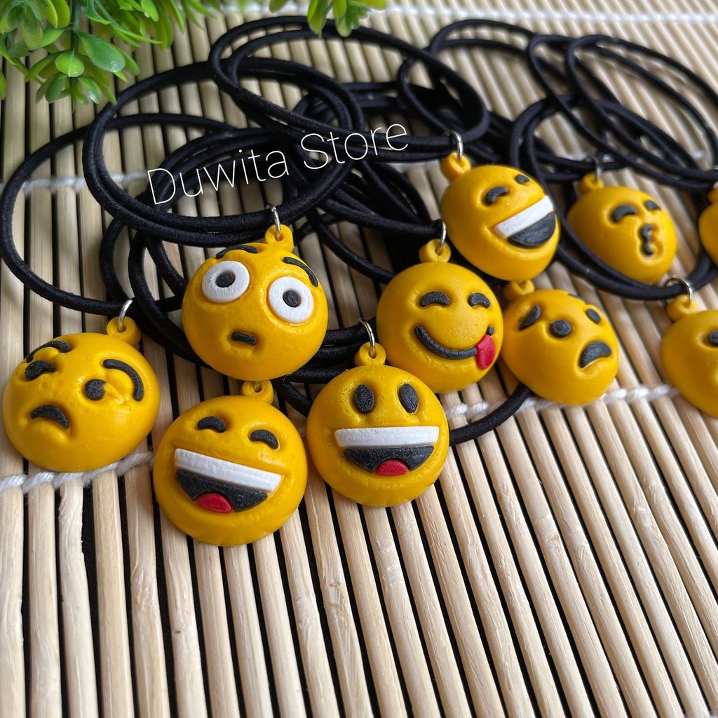 IKAT RAMBUT ANAK/DEWASA MOTIF EMOTICON (3PCS) MINIMAL ORDER 10.000 TIDAK TERMASUK ONGKIR