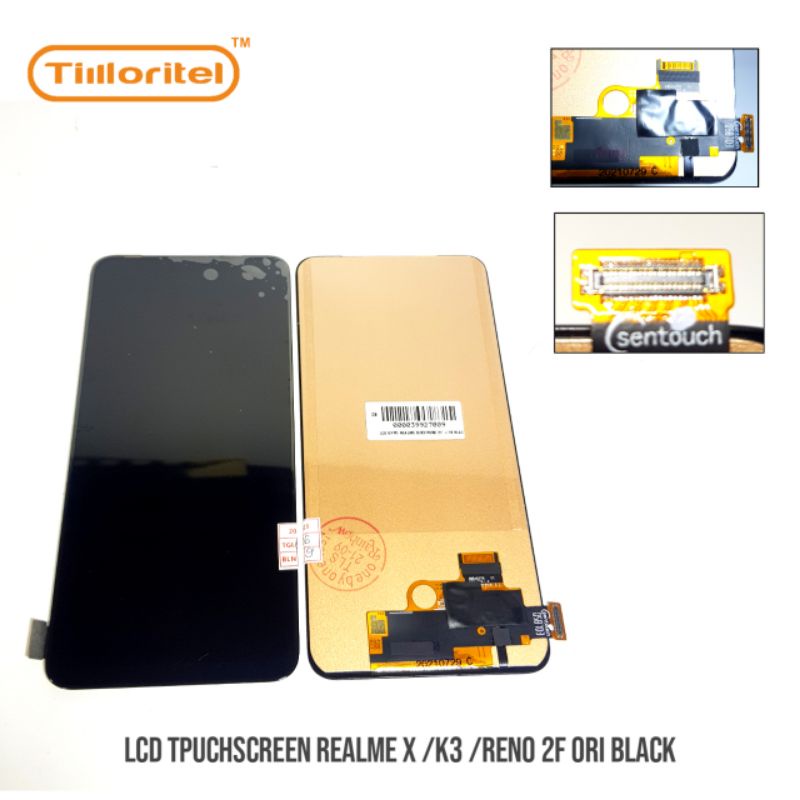 LCD+TS Kompatible untuk OPPO K3 /RENO 2F/RENO 2Z/REALME X BLACK