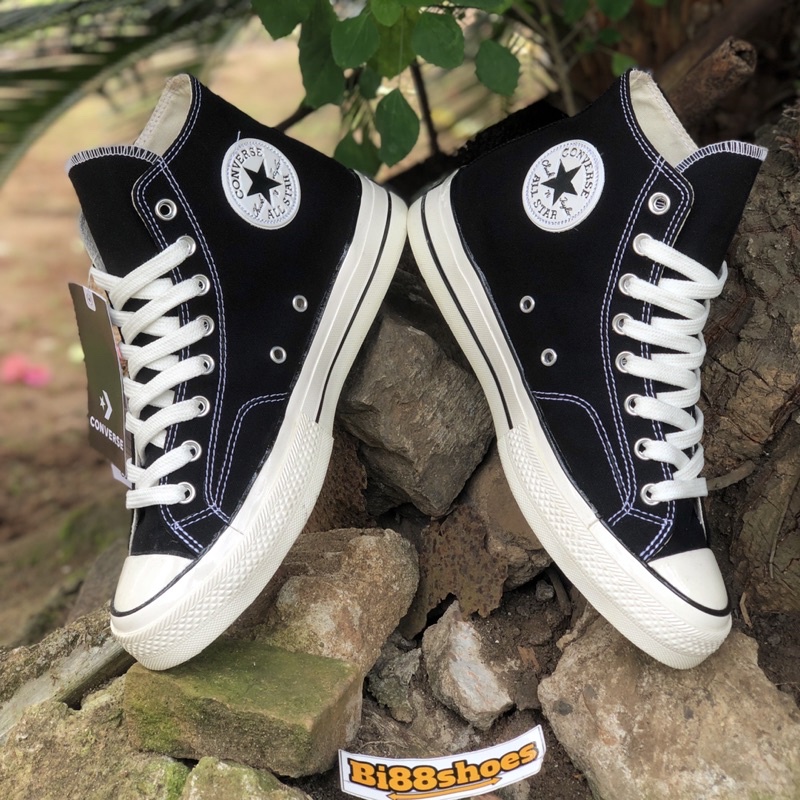 ( PROMO BAYAR DI TEMPAT ) Sepatu Converse 70s High Black White Pria Wanita