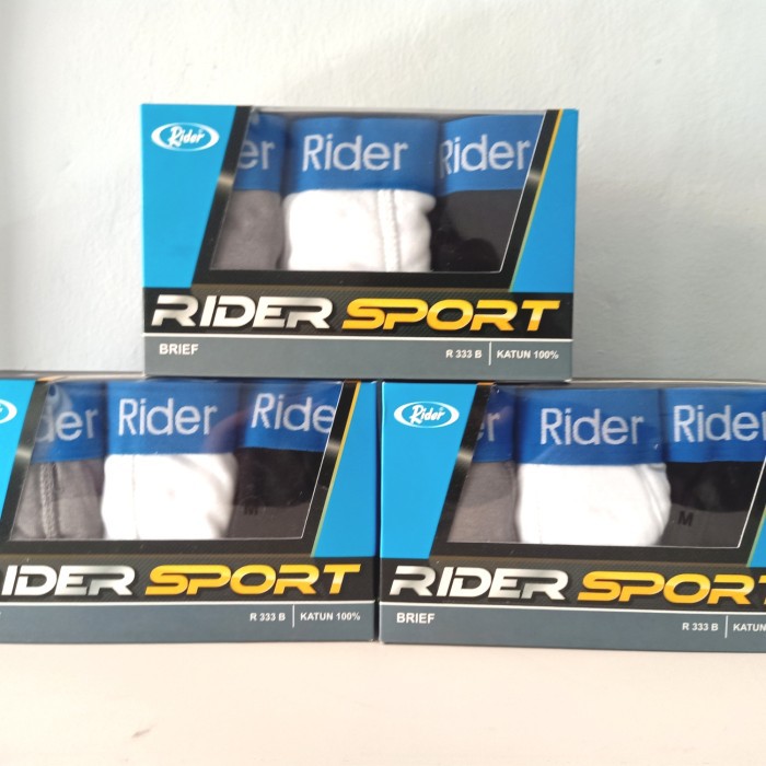 Set isi 3 Pcs Celana Dalam Pria Rider Sport Brief 333 Pakaian Dalam Pria CD Katun Underwear Cotton