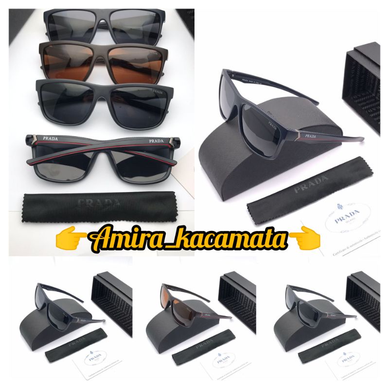 [BISA COD√]Kacamata Sunglasses Pria Kacamata Fashion Sporty/Prada/Super Premium