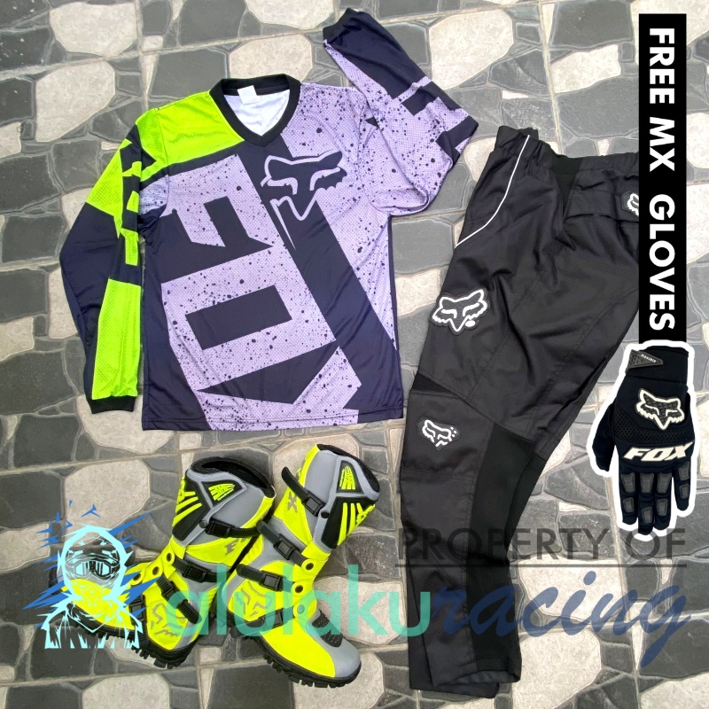 Jersey, Celana, Sarung Tangan &amp; Sepatu SV Fullset MX Trail Motocross - Paket Bundling FOCTSV030114-F41