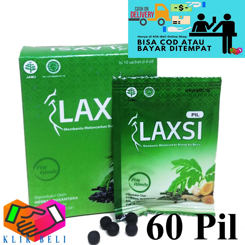 Laxsi Pil Peluntur Lemak Pelangsing Susut Perut / Obat Herbal Pelancar BAB Buang Air Besar - 60 Pil