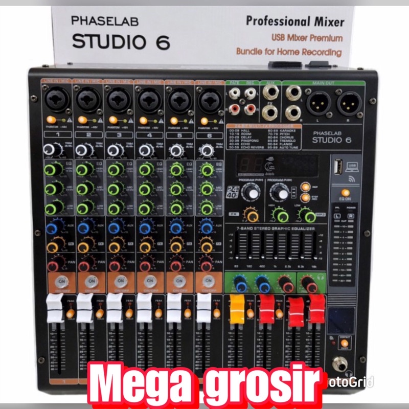 mixer audio phaselab studio 6 / mixer audio 6 chenel soundcard original