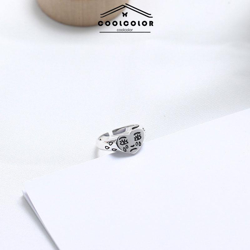 CODCinta air mata menangis cincin wajah kepribadian retro cincin ekspresi sedih- cl