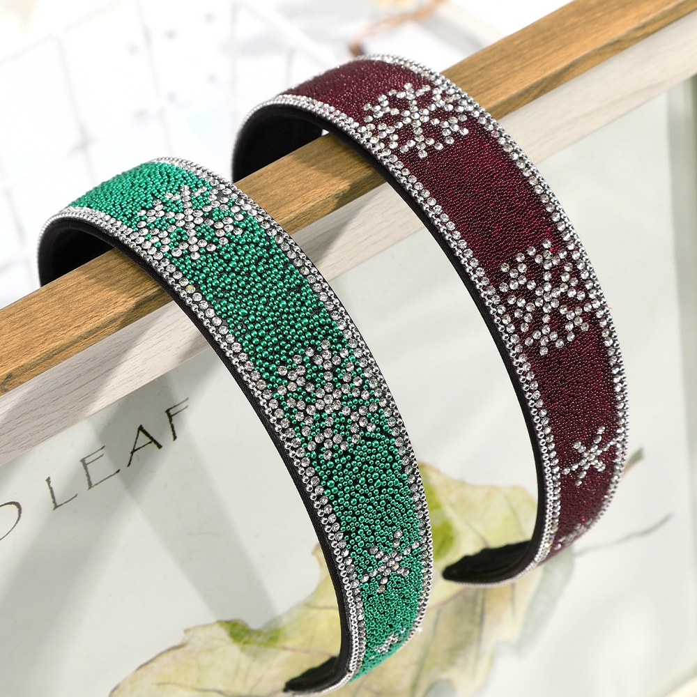 Christmas Snowflake Rhinestone Wide-brimmed Headband Fashion Simple Hair Bands for Women Hair Accessories