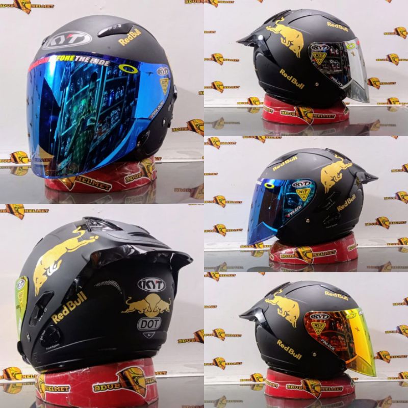 Jual Helm kyt galaxy slide flat R black doff/hitam dof paket ganteng