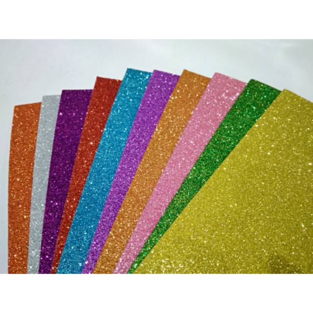 Bahan Kerajinan Tangan / Foam busa glitter + stiker