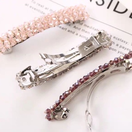 PREMIUM Jepit Rambut Barrette Kristal 9CM - Jepit Klip - Jepit Otomatis Rhinestone Korean Handmade Beaded Crystal Fashion Hair Clip