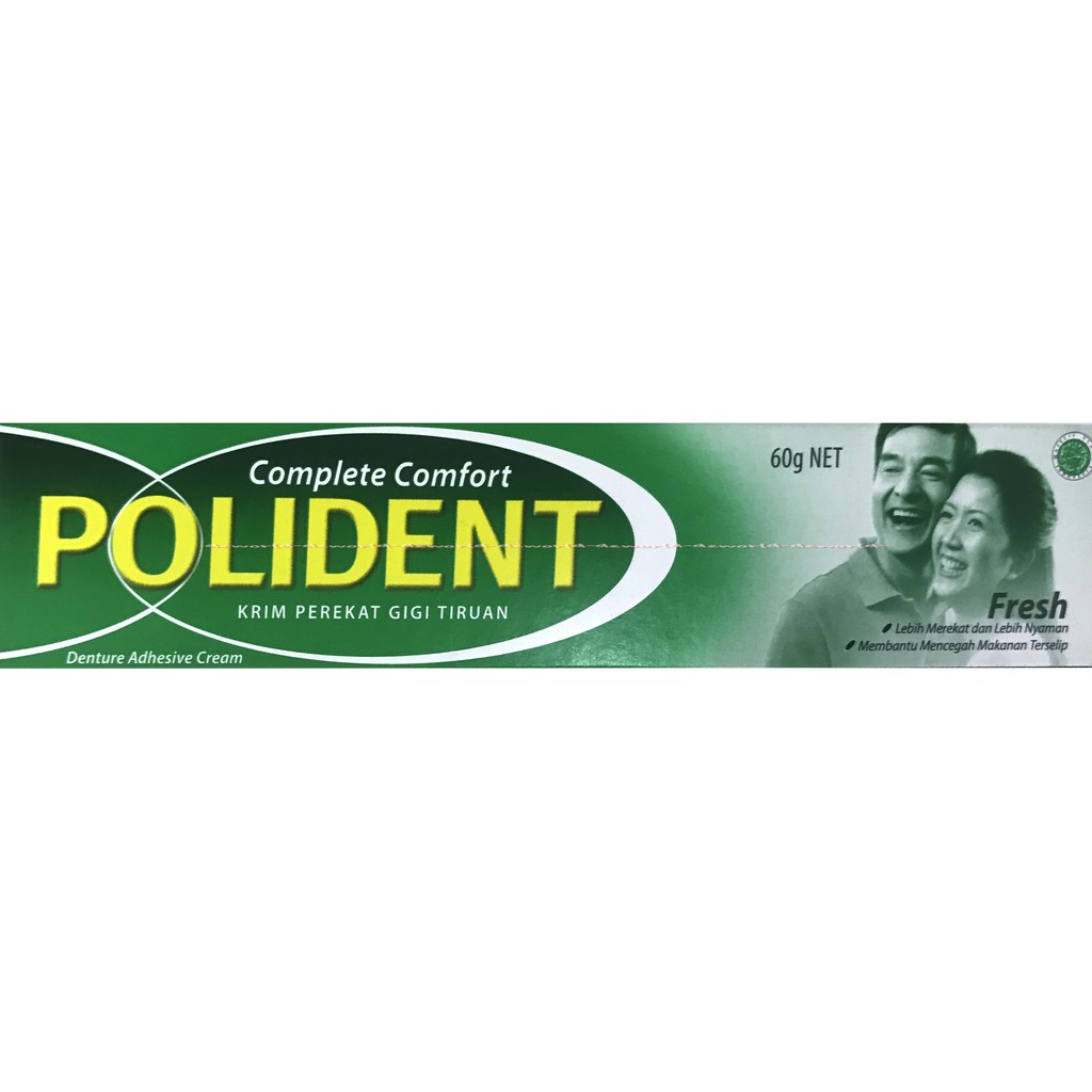 Polident Complete Comfort Adhensive 60gr Krim Lem Perkat Gigi Palsu Gigi Poliden Poli dent Komfort Lem Gigi