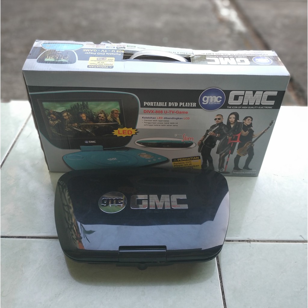 Portable DVD Player GMC LED 9" Slim ( DIVX - 808 U - TV - GAME )