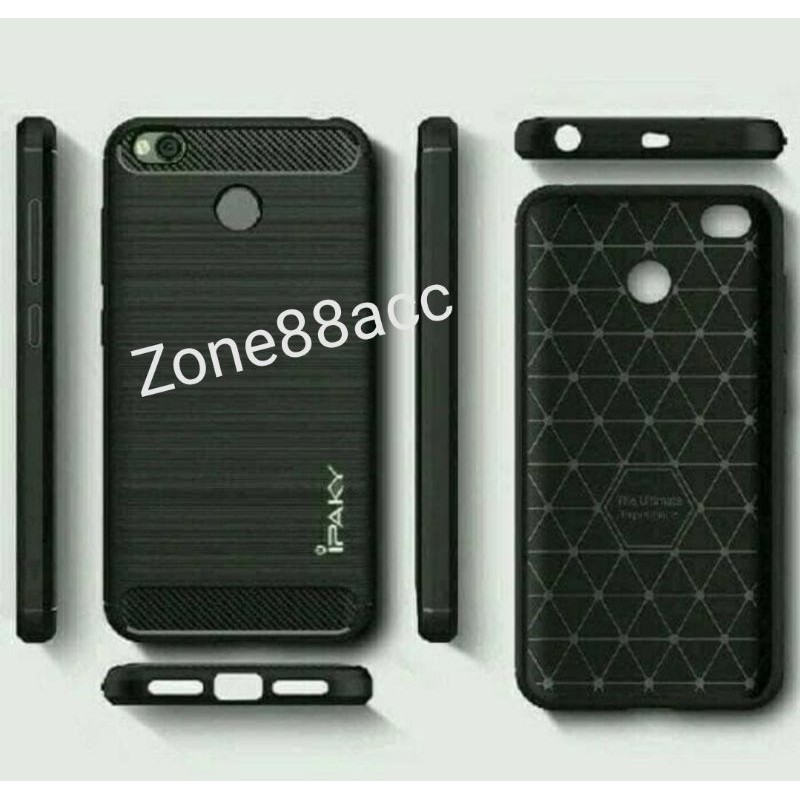 Redmi 4 4X Silicon Case Softcase iPAKY Carbon Casing Cover TPU