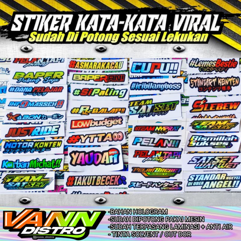 stiker racing / stiker matic / stiker kata kata / ( HOLOGRAM )