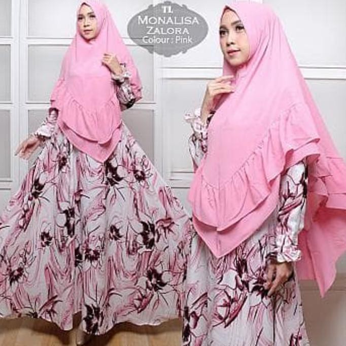 YUK BELI SYARI MONALISA ZALORA PINK TL GAMIS WANITA MONALISA PINK KEKINIAN