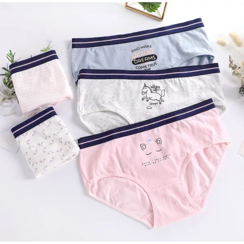 Celana dalam WANITA ( 1 Box isi 5 pcs ) ELASTIC cotton UNDERWEAR