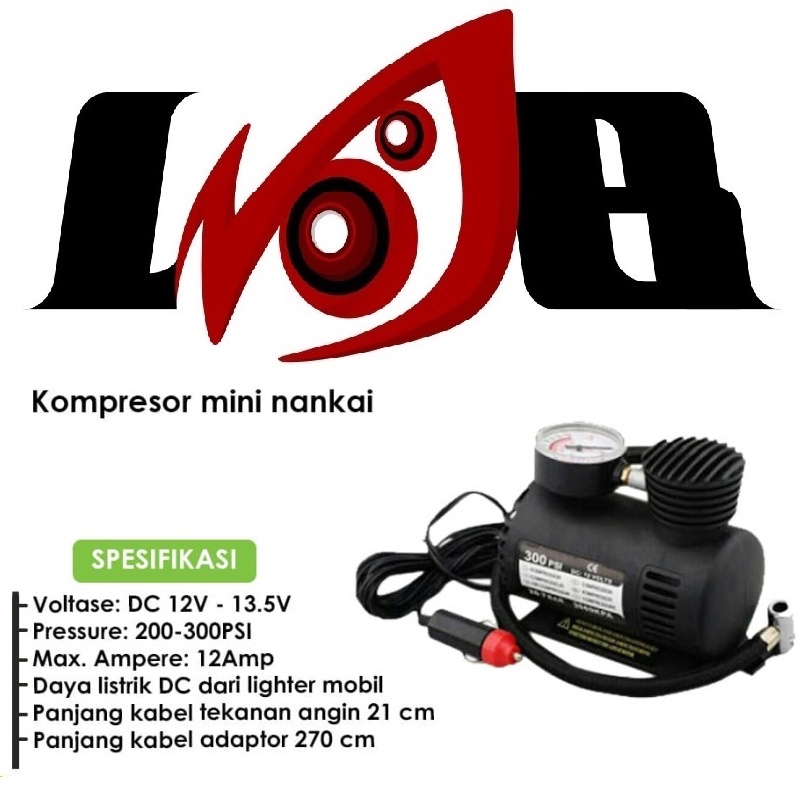 Pompa Ban Mobil Otomatis DC 12v Heavy Duty Air Compressor Kompresor Mini