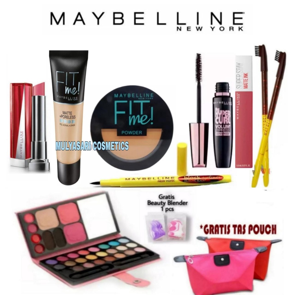 Paket Kosmetik Maybelline Lengkap Murah 8 In 1 - Paket Makeup Maybelline