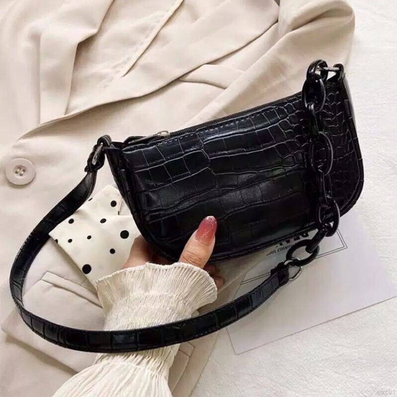 CROCO STYLE BAG TAS WANITA TAS SELEMPANG TAS VIRAL KEKINIAN TAS KOREA KONVEKSI TAS SURABAYA TERMURAH