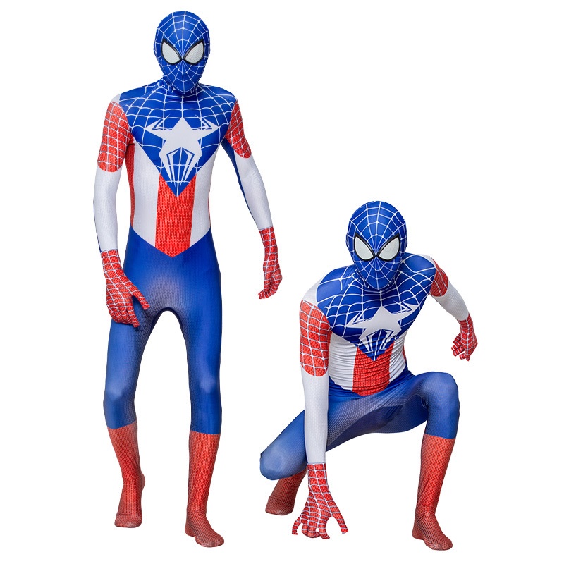 Voucher Shopee Cosplay Kostum Spiderman Anak Avenger Superhero Costume laki Jumpsuit + Topeng impor