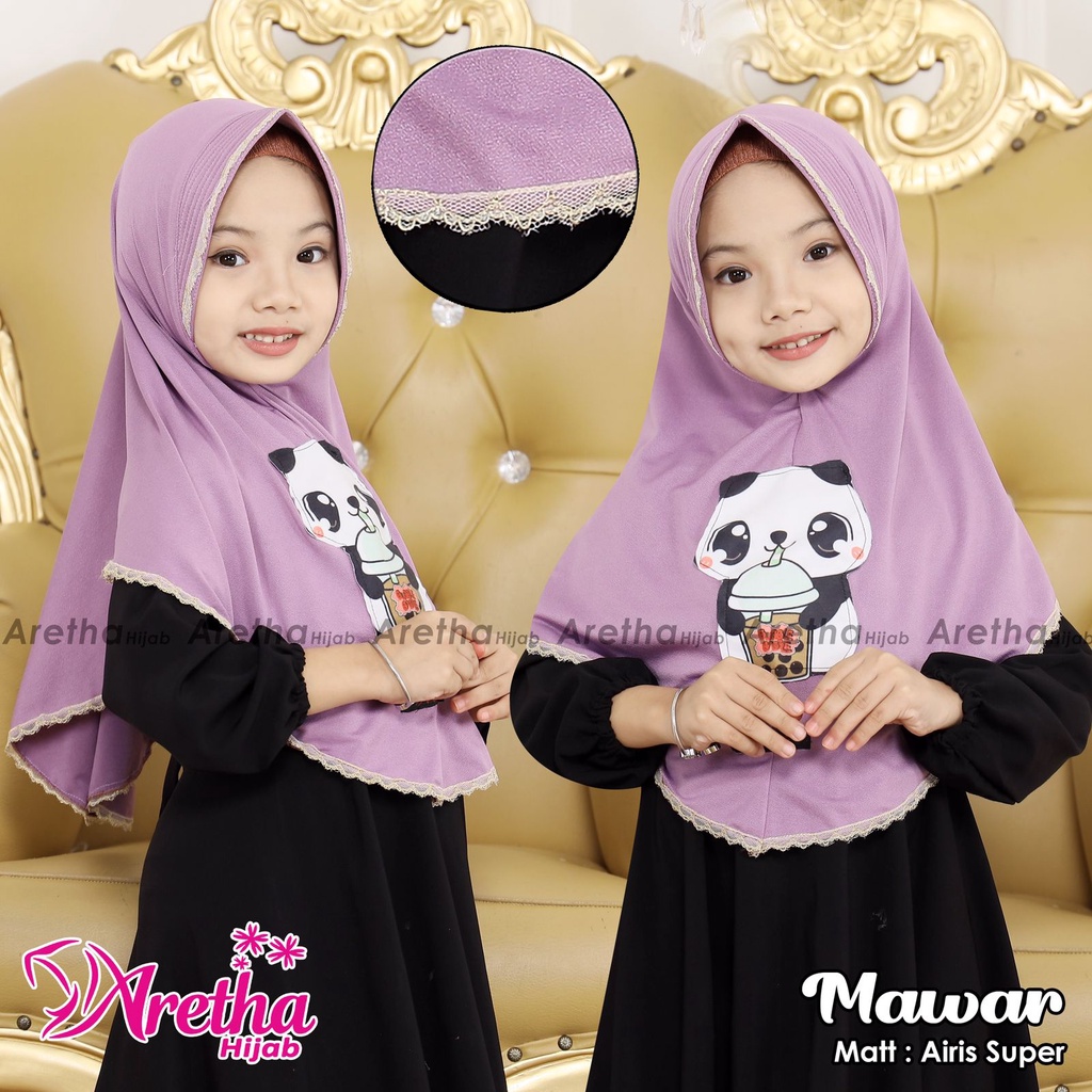 HIJAB INSTANT ANAK BOBA MAWAR ORI ARETHA