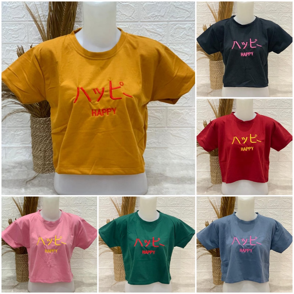 Kaos Crop wanita Kaos Atasan Wanita Crop Branded Bordir Bebytery