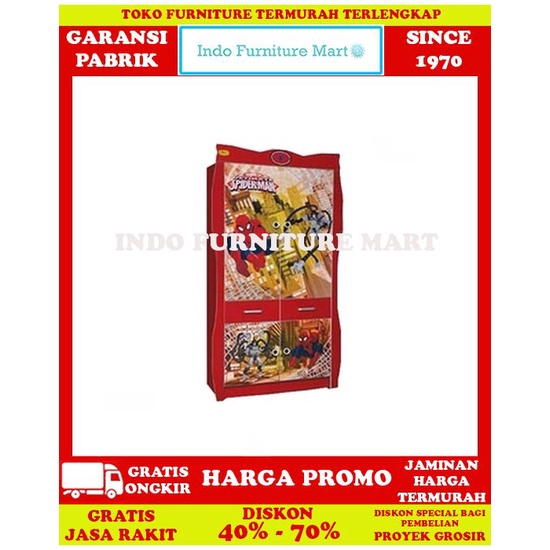 Lemari Pakaian Baju  Anak Kea Panel Wardrobe 2 Pintu Spiderman