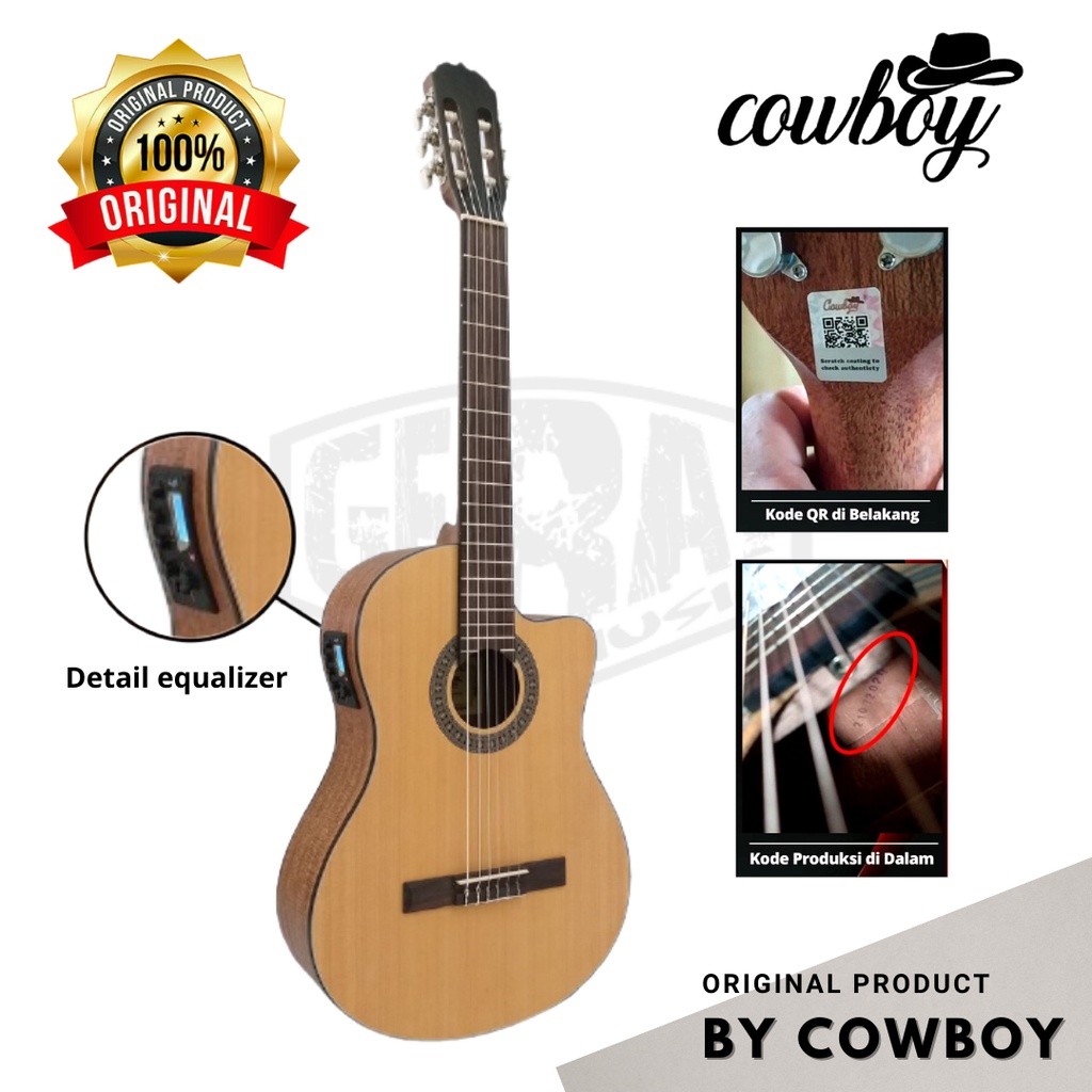 Cowboy - Gitar Akustik Elektrik CGC-100 NA( Preamp AW-1) Natural Original