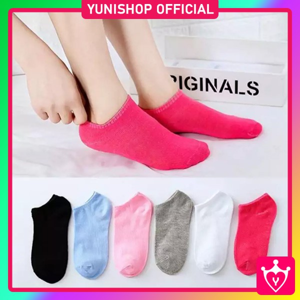 Kaos Kaki Ankle Motif Polos / Korea Import Ankle Cute Semata Kaki Import / Socks Short Sepatu TS-22