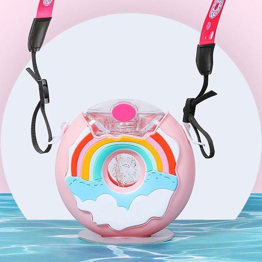 NEEDWAY Botol Air Minum Bayi Poratable Anak Ice Cream Donut Rainbow Anti Bocor Children Training Cup