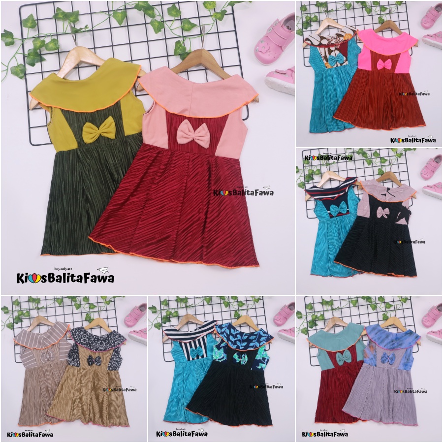 Dress Najwa uk 1-2 Tahun / Baju Anak Perempuan Gaun Pesta Import Murah Dres Cantika Yukensi