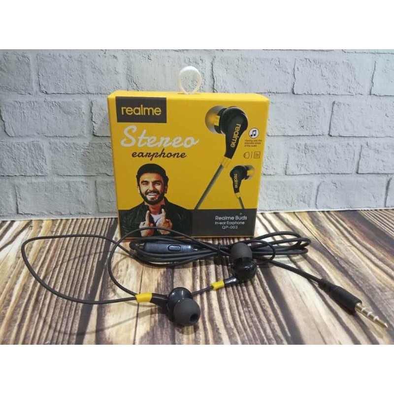 Headset Handsfree Realme Superbass - Earphone Realme Buds - QP003 QP-003 - Stereo Sound Quality