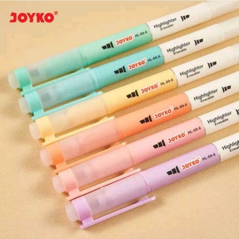 

HIGHLIGHTER BISA DIHAPUS Erasable Highlighter HL-69-6 Joyko Warna Pastel