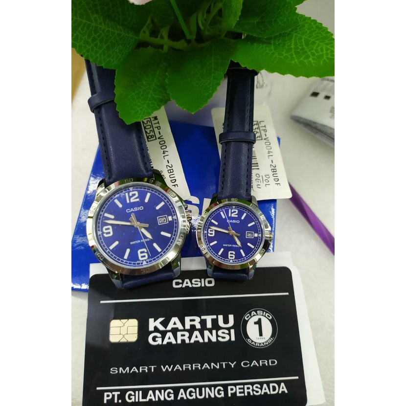 Jam Tangan Couple Casio MTP-V004L-2BUDF/LTP-V004L-2BUDF Original